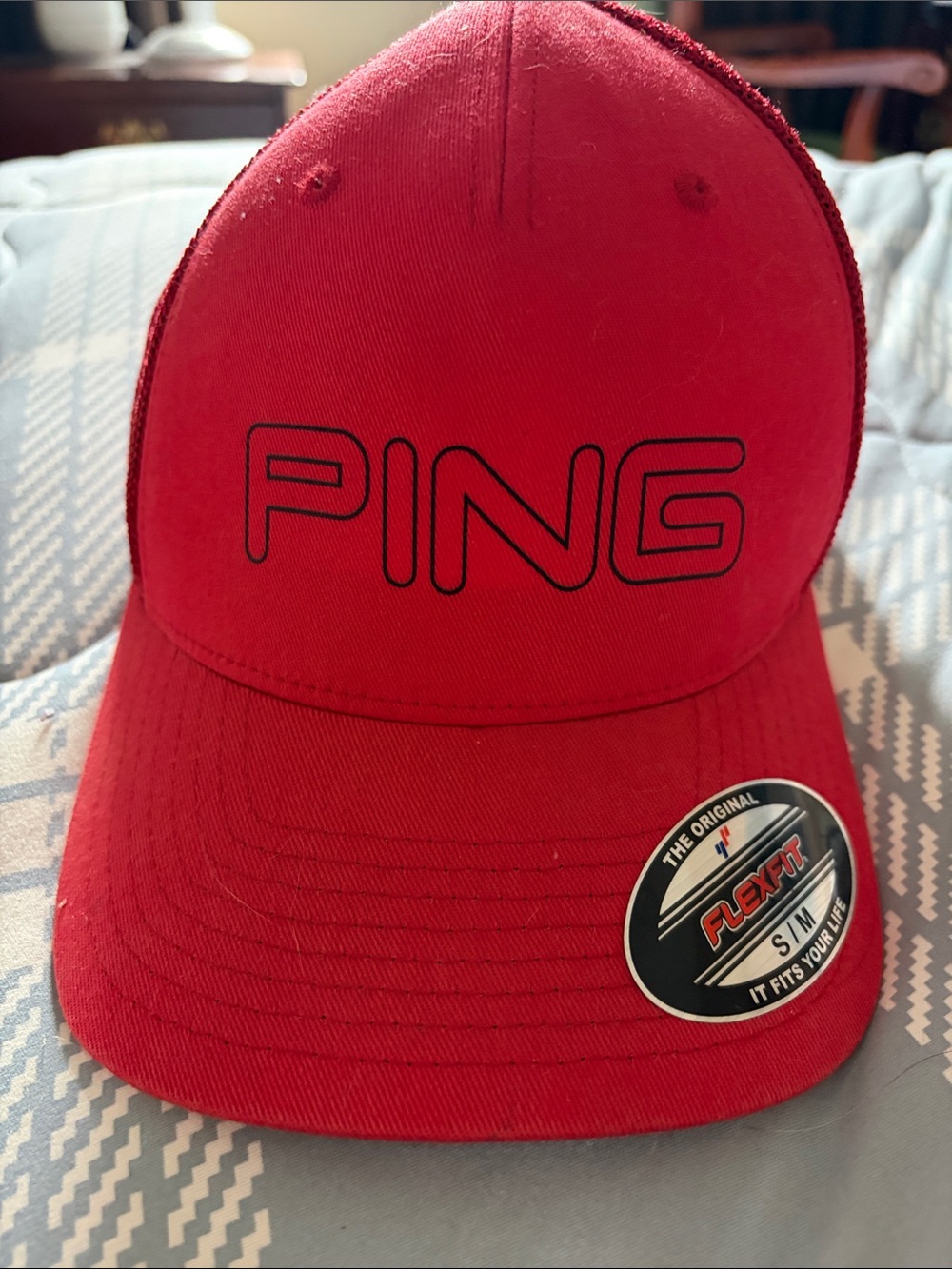PING Red Baseball Cap with Black Logo